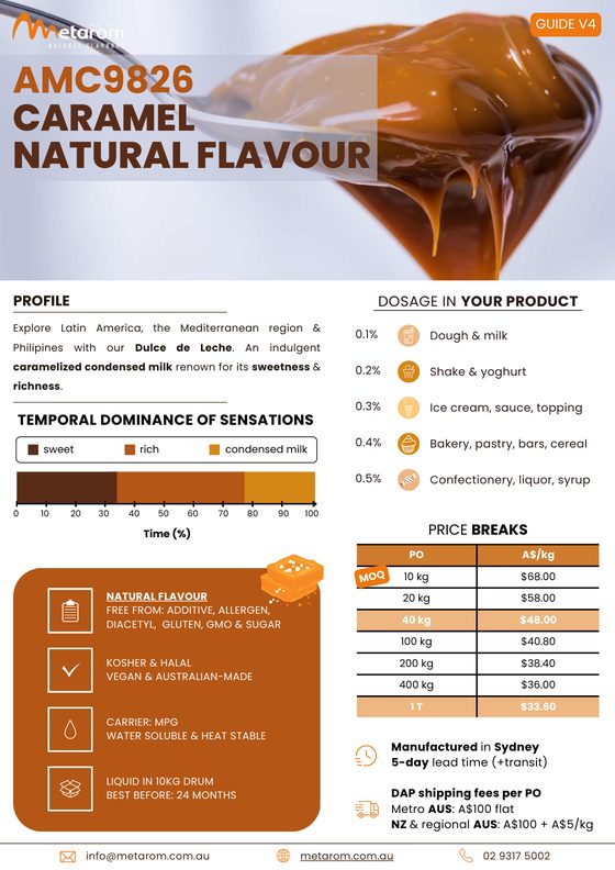 Caramel natural flavour AMC9826 guide