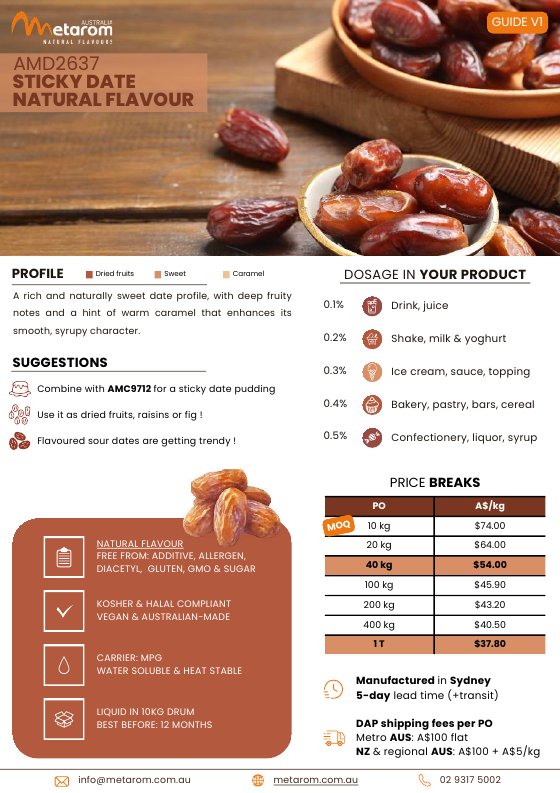 Sticky Date natural flavour AMD2637 guide
