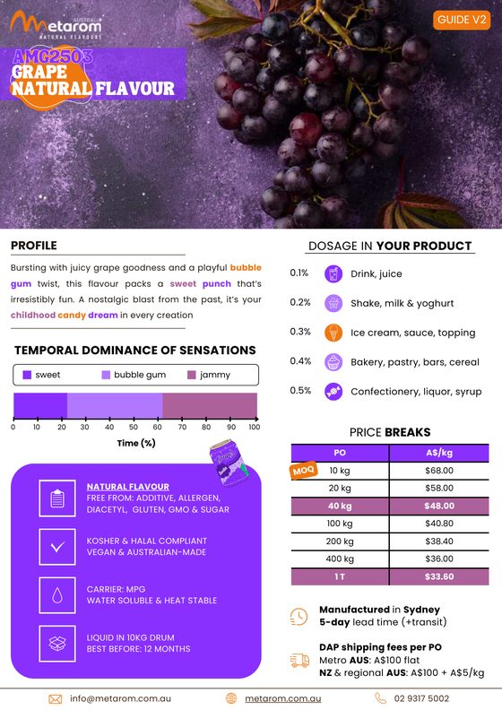 Grape (Red) natural flavour AMG2503 guide