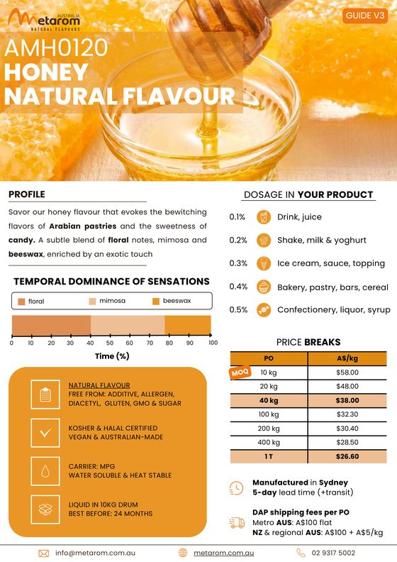 Honey natural flavour AMH0120 guide