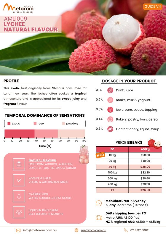 Lychee natural flavour AML1009 guide