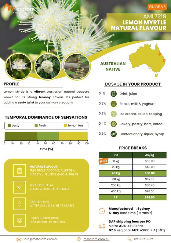 Lemon Myrtle natural flavour AML7219 guide