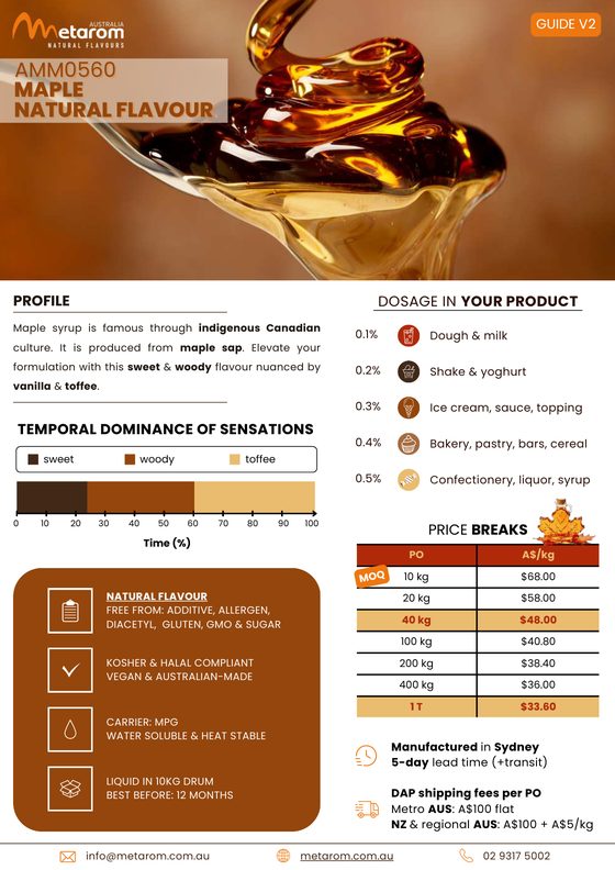 Maple natural flavour AMM0560 guide