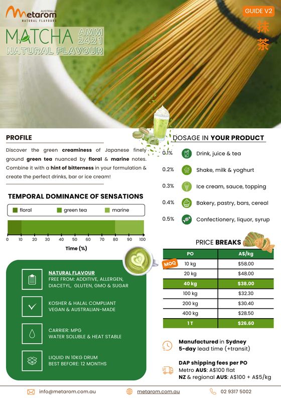 Matcha natural flavour AMM2421 guide