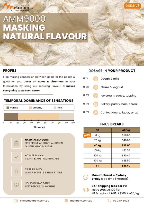 Masking natural flavour AMM9000 guide