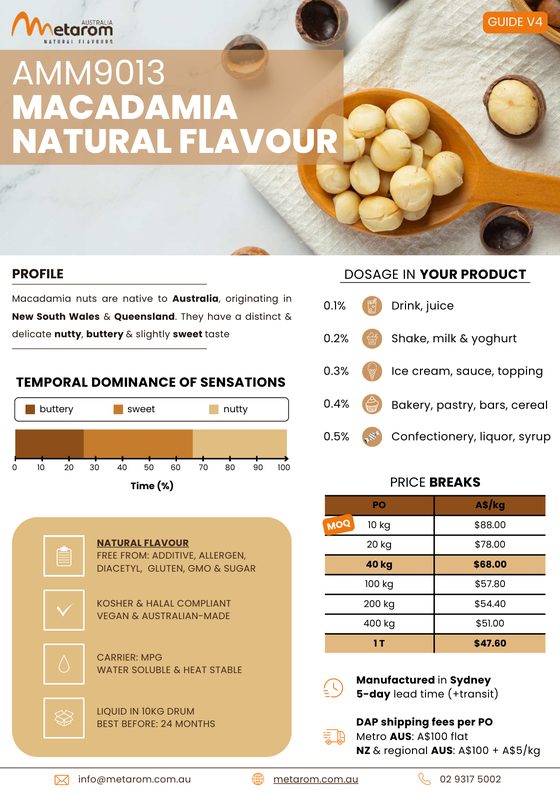 Macadamia natural flavour AMM9013 guide