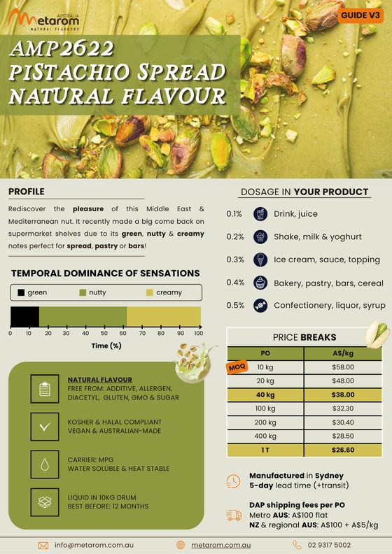 Pistachio Spread natural flavour AMP2622 guide