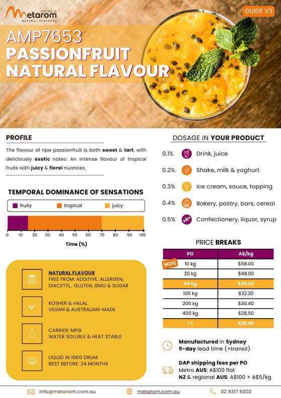 Passionfruit natural flavour AMP7653 guide