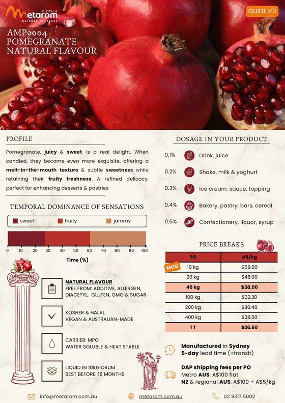 Pomegranate natural flavour AMP9004 guide
