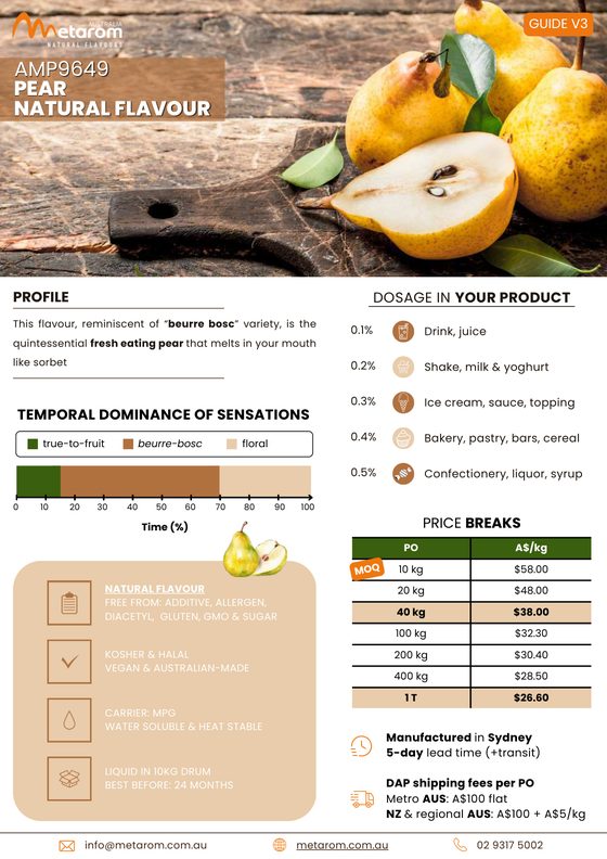 Pear natural flavour AMP9649 guide