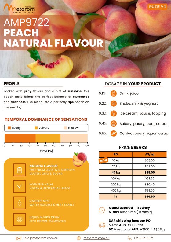Peach natural flavour AMP9722 guide