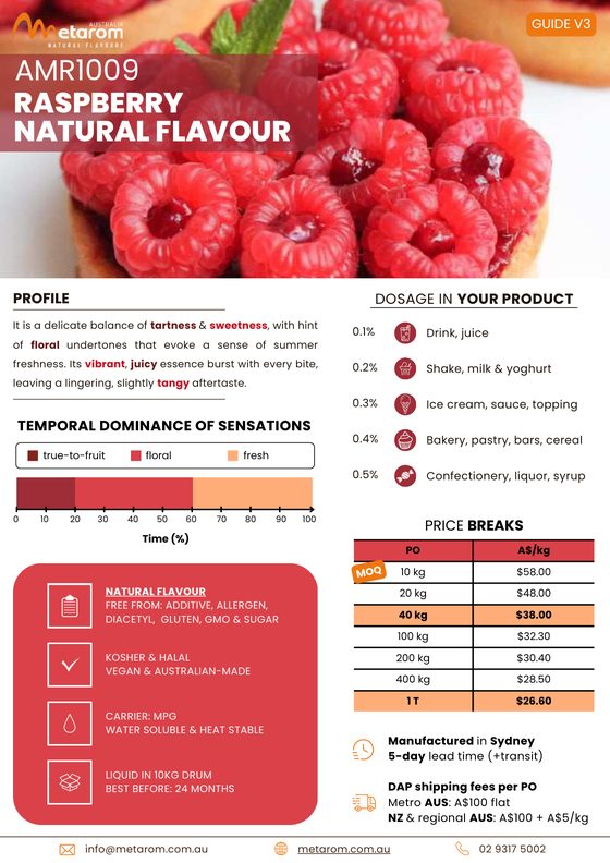 Raspberry natural flavour AMR1009 guide