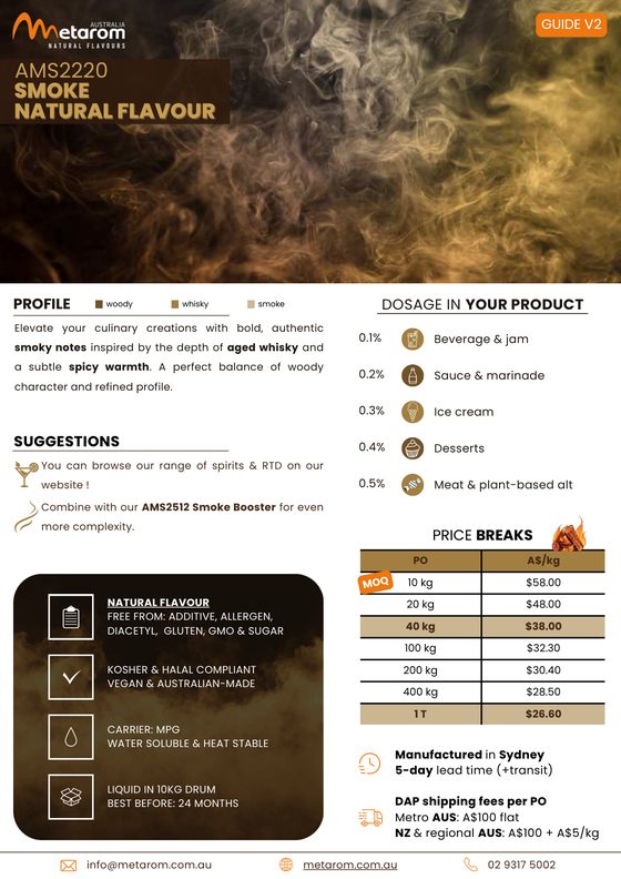 Smoke natural flavour AMS2220 guide