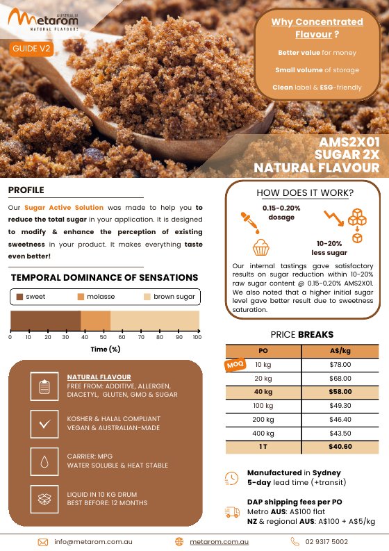Sugar 2X natural flavour AMS2X01 guide