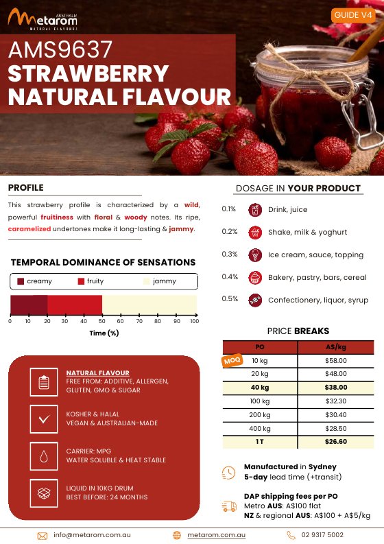 Strawberry natural flavour AMS9637 guide