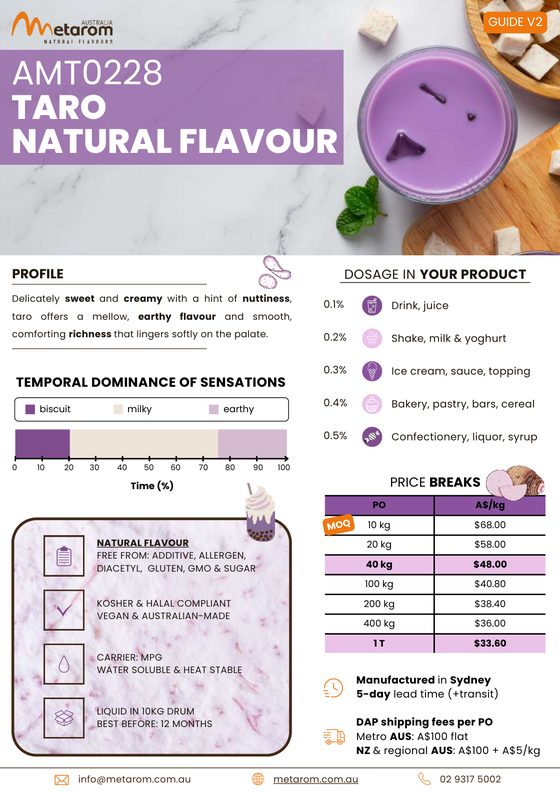 Taro natural flavour AMT0228 guide