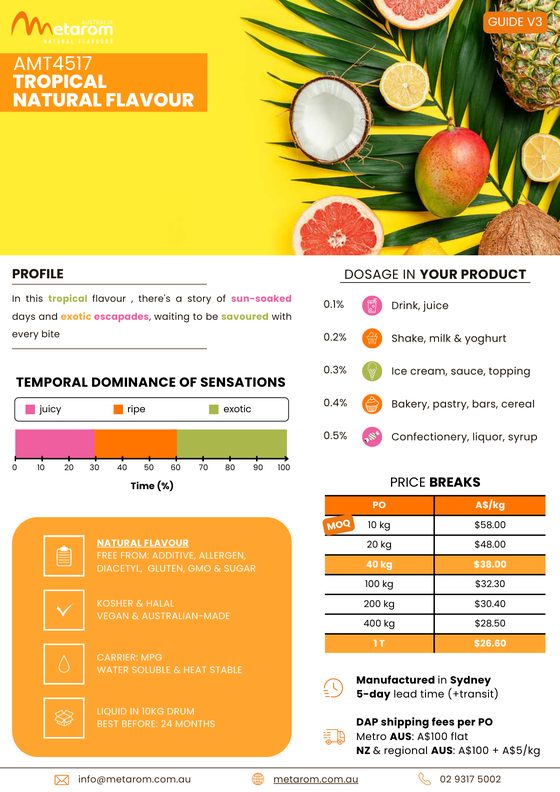 Tropical natural flavour AMT4517 guide