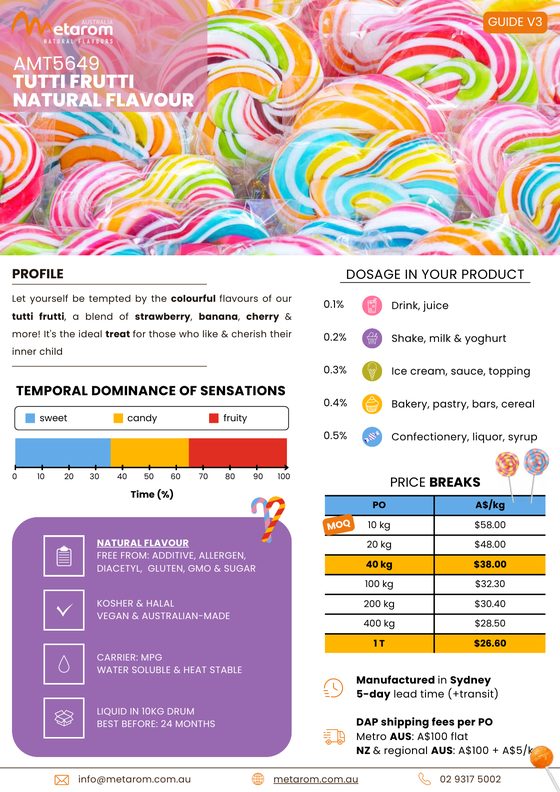 Tutti Frutti natural flavour AMT5649 guide