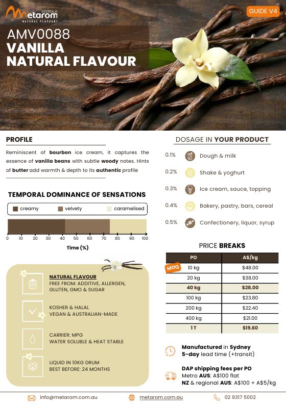 Vanilla natural flavour AMV0088 guide