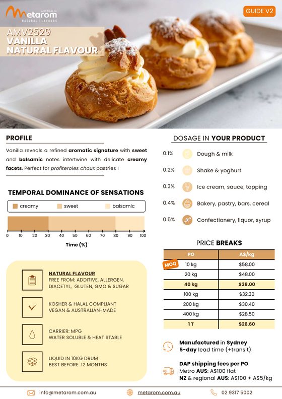 Vanilla natural flavour AMV2529 guide