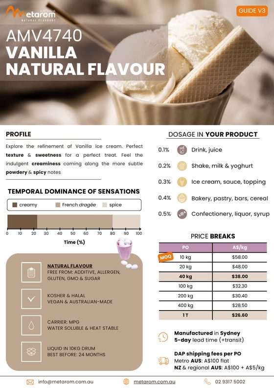 Vanilla natural flavour AMV4740 guide