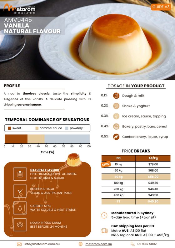 Vanilla natural flavour AMV9445 guide