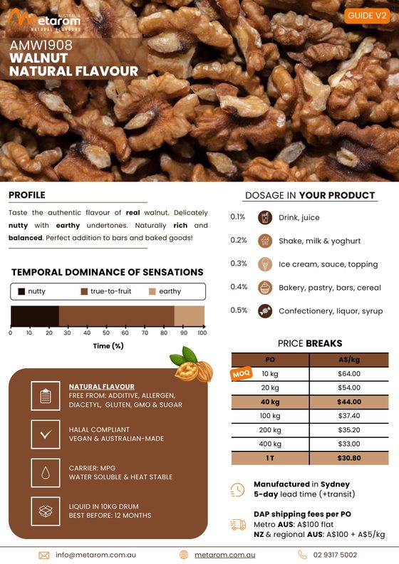 Walnut natural flavour AMW1908 guide