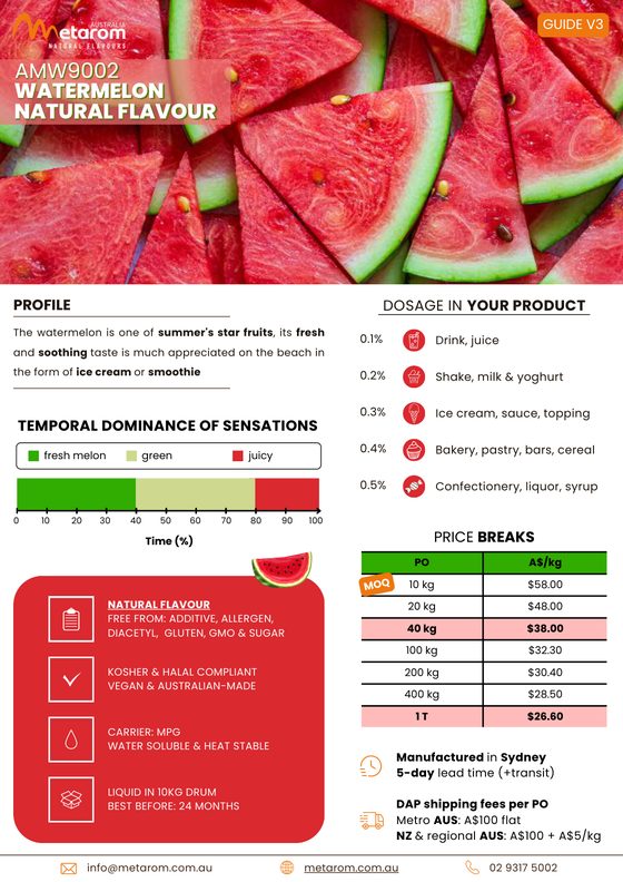 Watermelon natural flavour AMW9002 guide