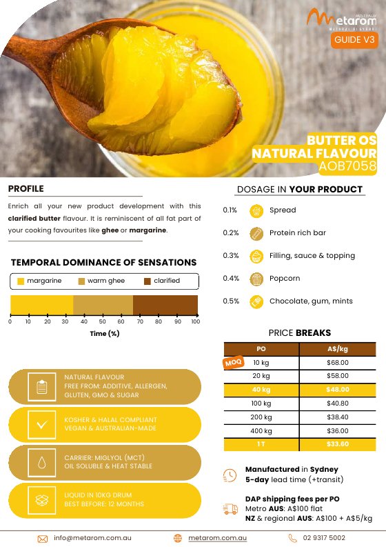 Butter OS natural flavour AOB7058 guide