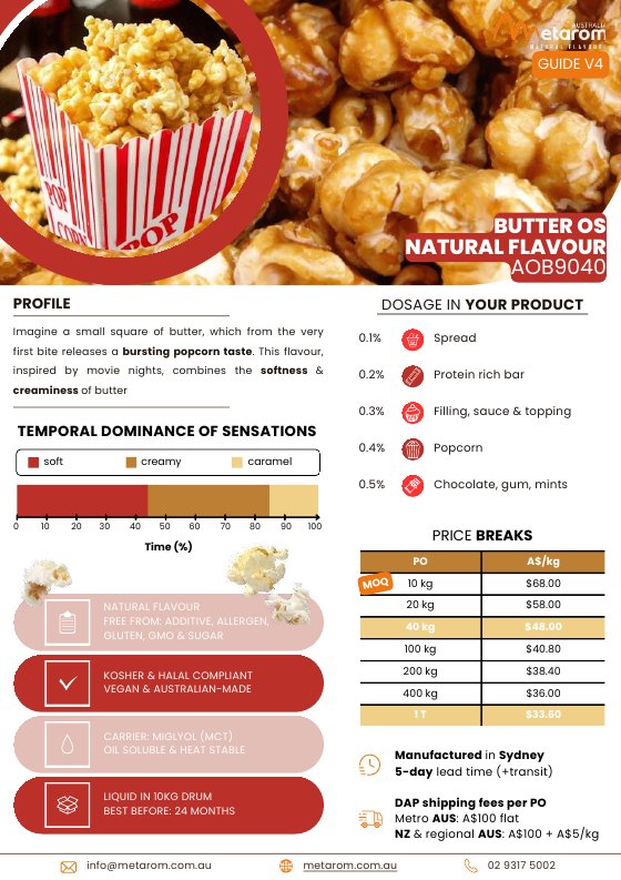 Butter OS natural flavour AOB9040 guide