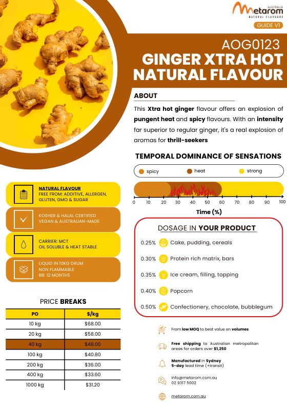 Ginger Xtra Hot natural flavour AOG0123 guide