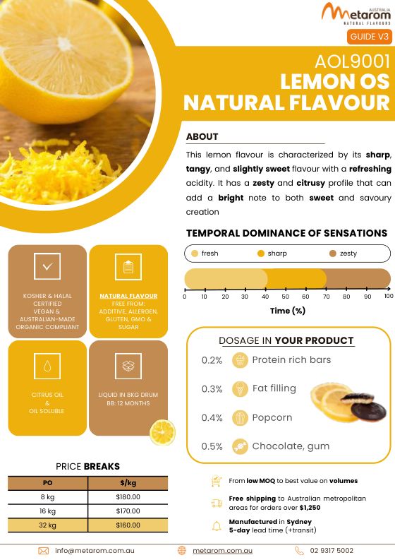Lemon OS natural flavour AOL9001 guide