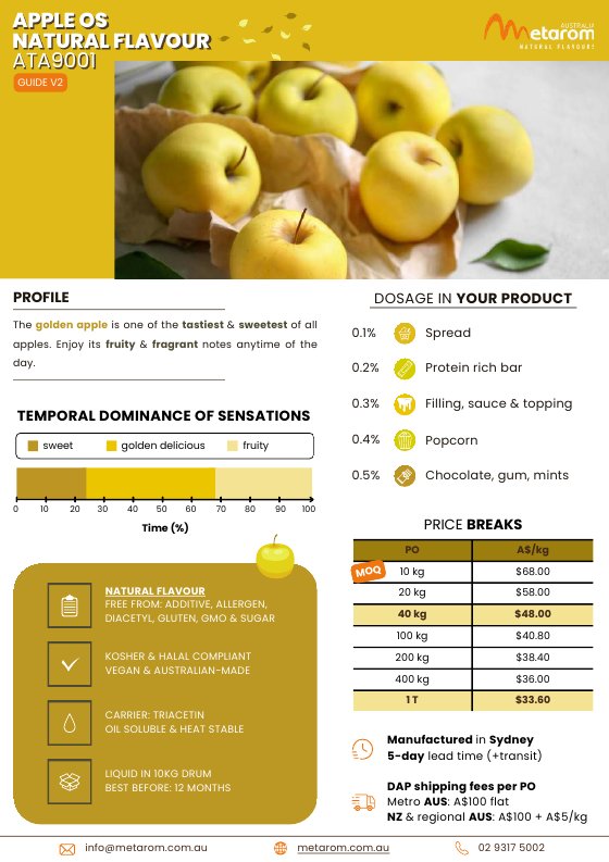 Apple OS natural flavour ATA9001 guide