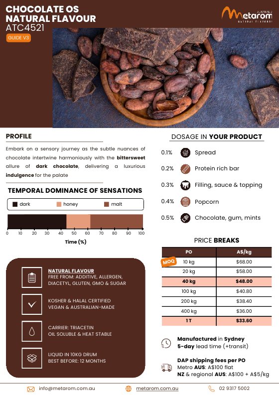 Chocolate OS natural flavour ATC4521 guide