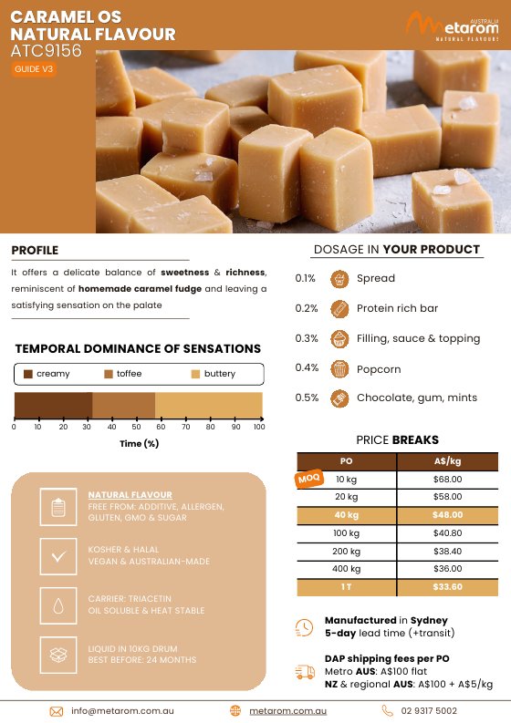 Caramel natural flavour ATC9156 guide