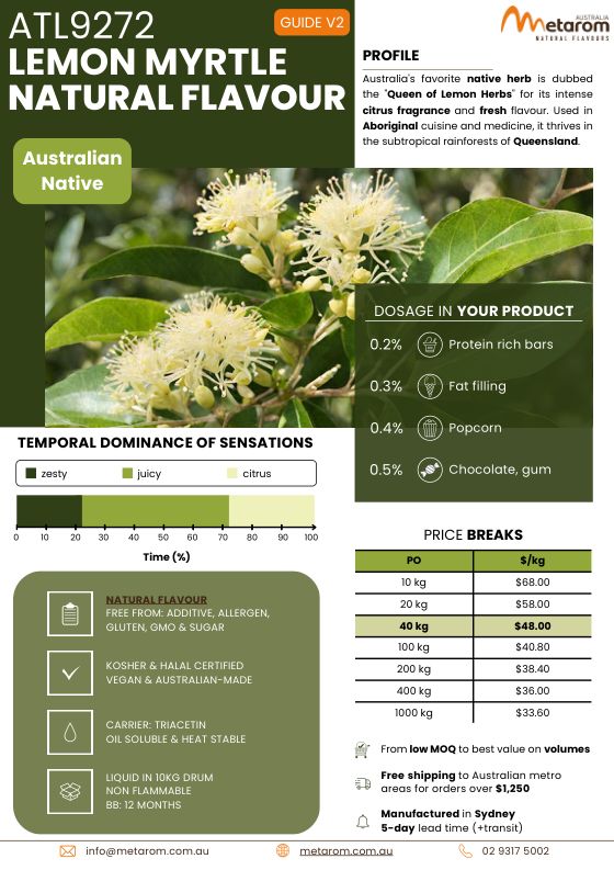 Lemon Myrtle natural flavour ATL9272 guide