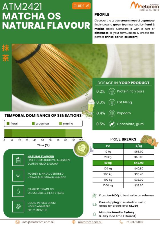 Matcha OS natural flavour ATM2421 guide