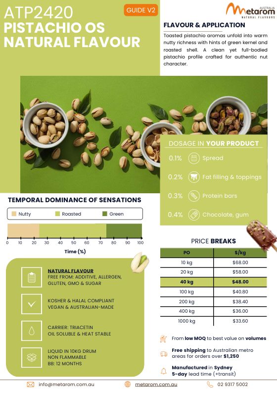Pistachio OS natural flavour ATP2420 guide