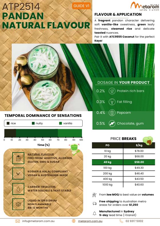 Pandan OS natural flavour ATP2514 guide