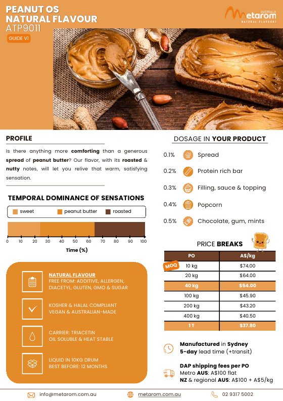 Peanut OS natural flavour ATP9011 guide
