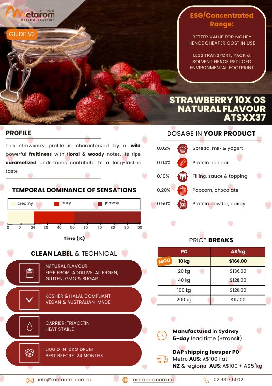 Strawberry 10X OS natural flavour ATSXX37 guide